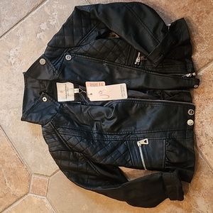 Girls nwt faux leather coat 6x